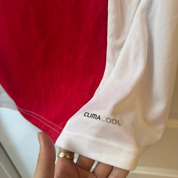 Adidas Ajax Red and White Jersey with V-Neck - Picture 3 of 6